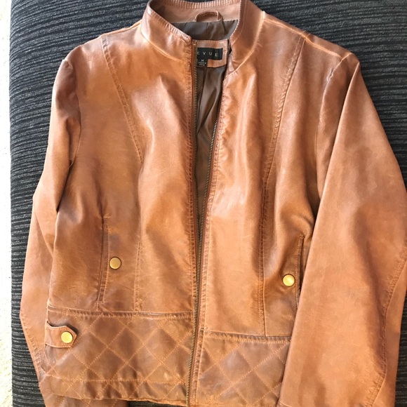 Revue Jackets & Blazers - Quilted ombre vegan leather jacket